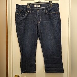 Lee Women's Dark Blue Denim Capri Pants - 18
